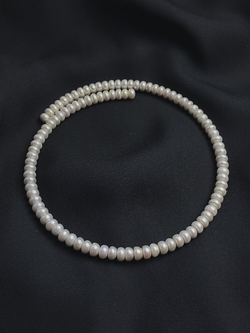 Honora Freshwater Button Pearl Beaded Light Grey Coil Choker Classic Necklace